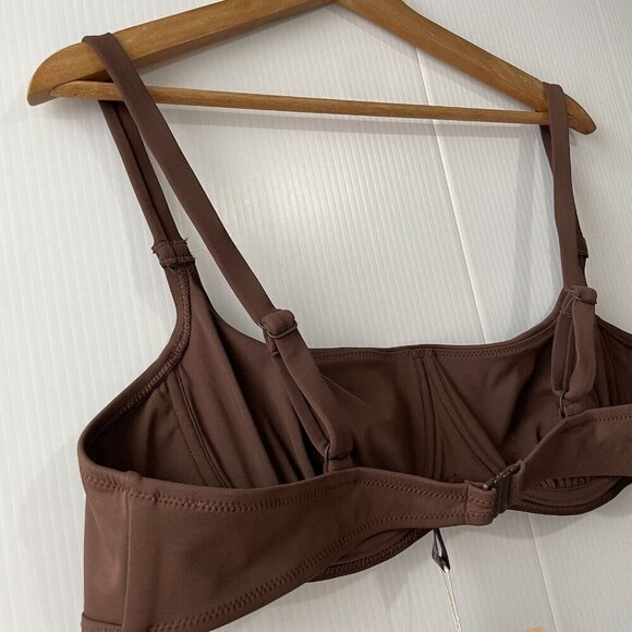 NEW SKIMS Sculpting Swim Ruched Lined Bikini Top Cocoa 4X  (BT-SCP-2759) - Picture 10 of 12